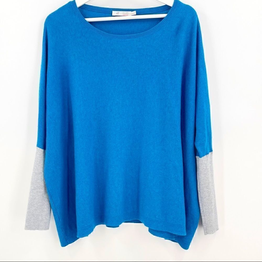 Raffi Cashmere cobalt blue dolman style sweater
